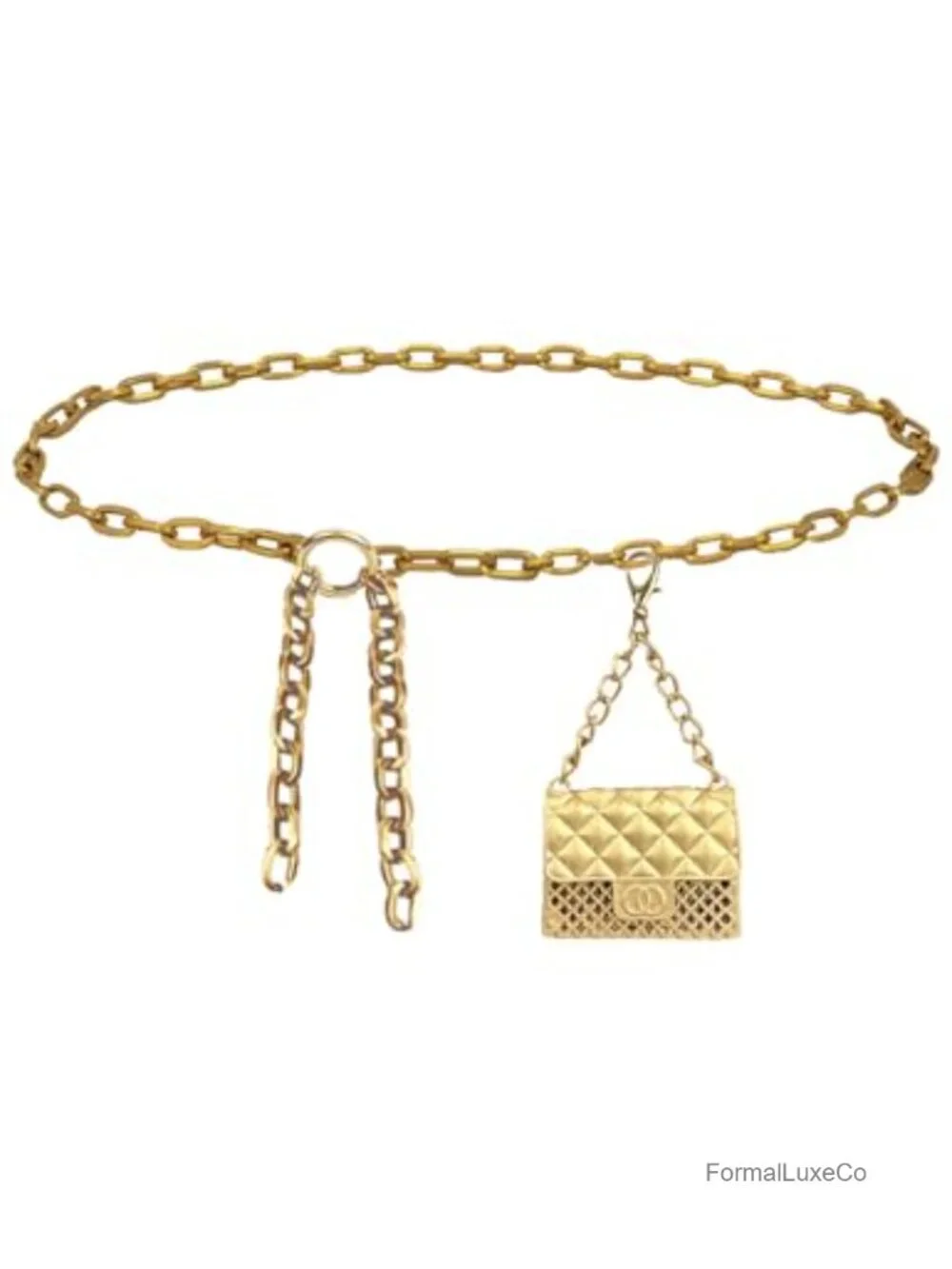 Gold Plated Mini Chain Belt Purse Fanny Pack Waist Bag for Women 42